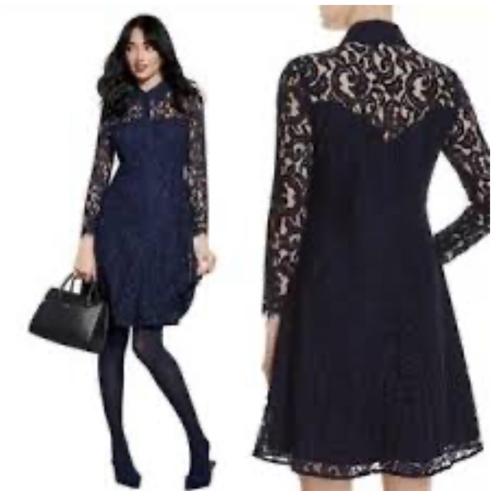 Nanette Lepore Dark Blue Lace Dress.‎ Size 8